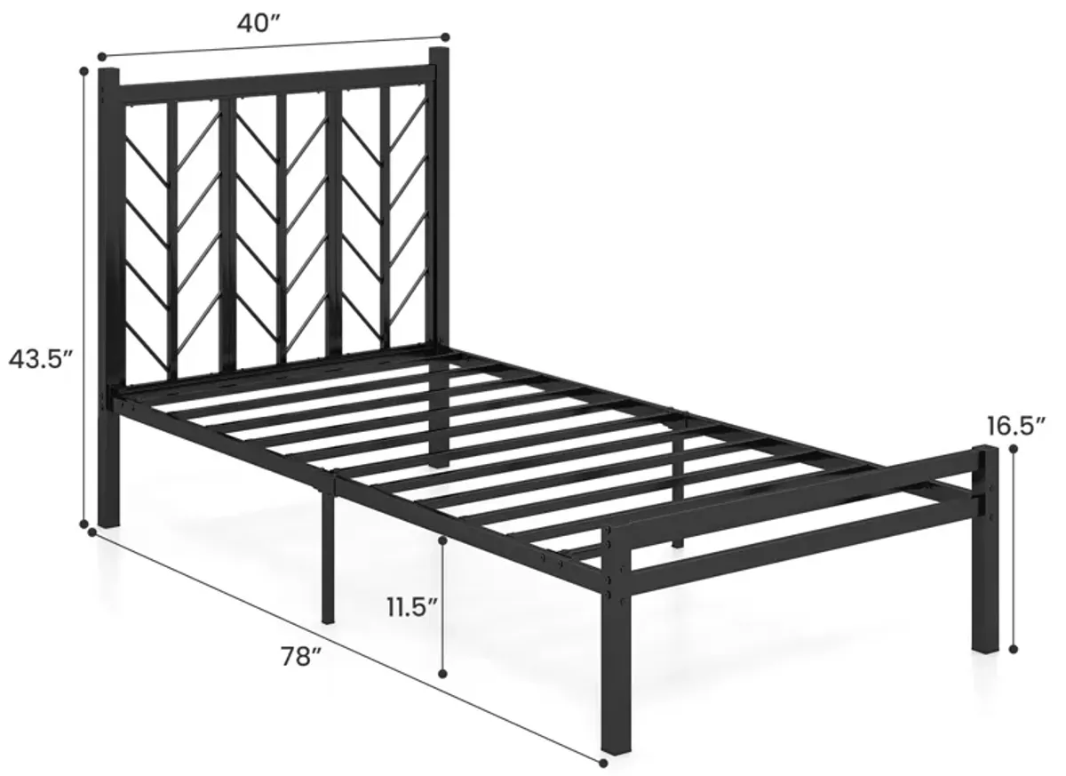 Metal Frame Platform Bed with Headboard, Sturdy and Stylish Design for Maximum Support and Comfort