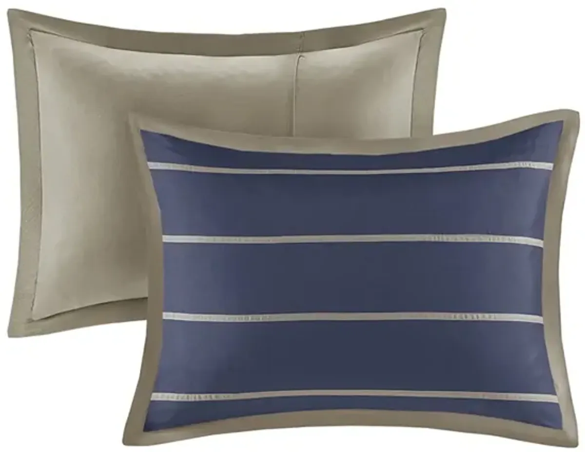 Gracie Mills Eudora 4-Piece Classic Stripes Comforter Set