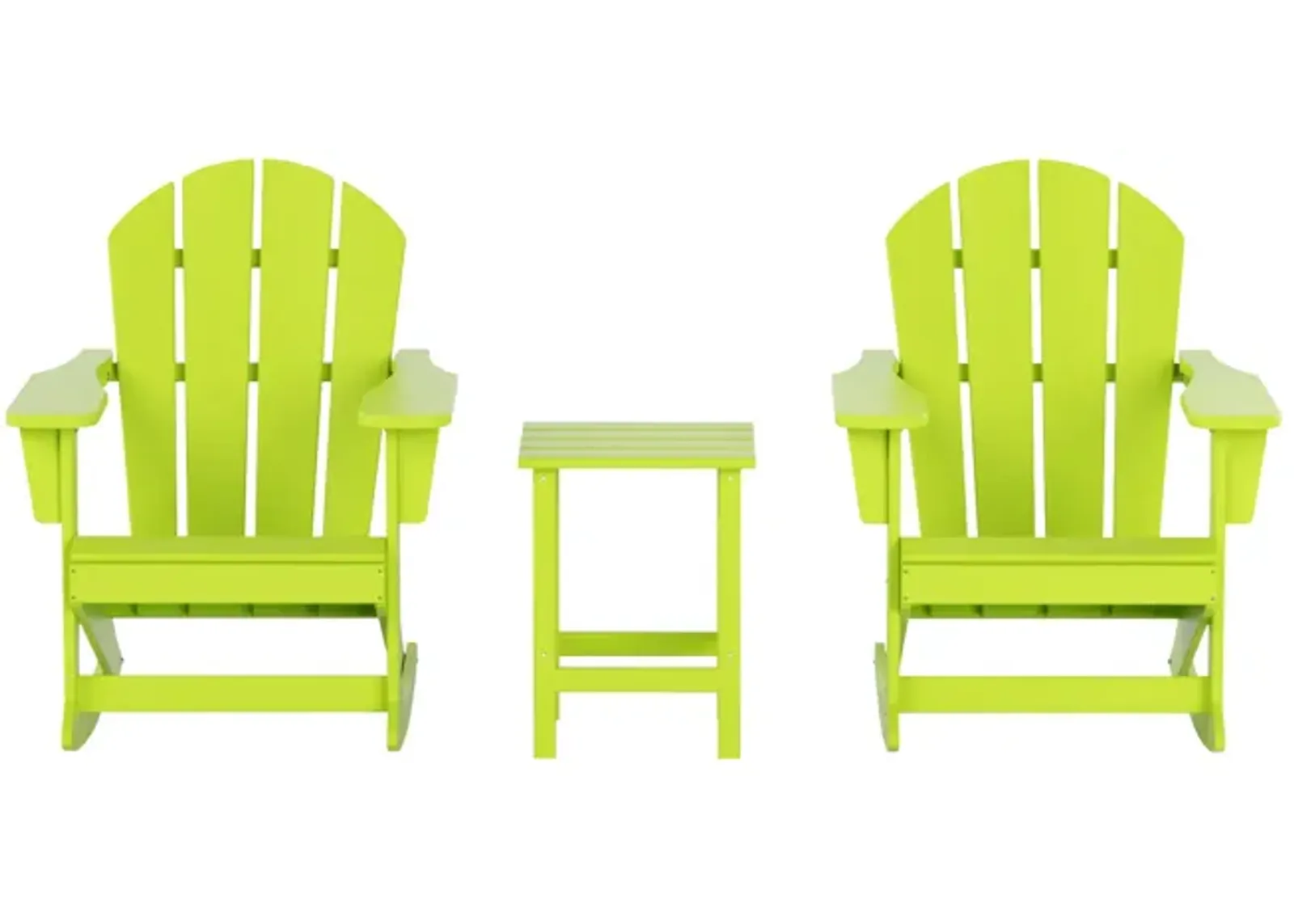 WestinTrends 3-Piece Outdoor Patio Rocking Adirondack Chairs with Side Table Set