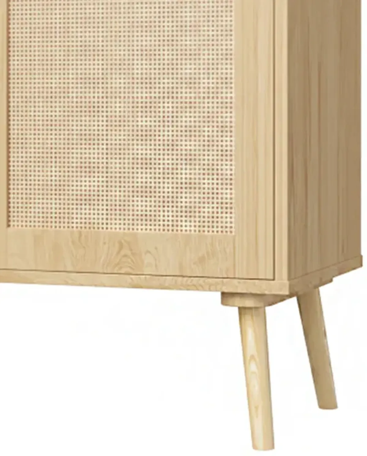 Modern Rattan Wood Dresser Wood Storage Cabinet Sideboard for Bedroom, Living Room, Entryway, Hallway