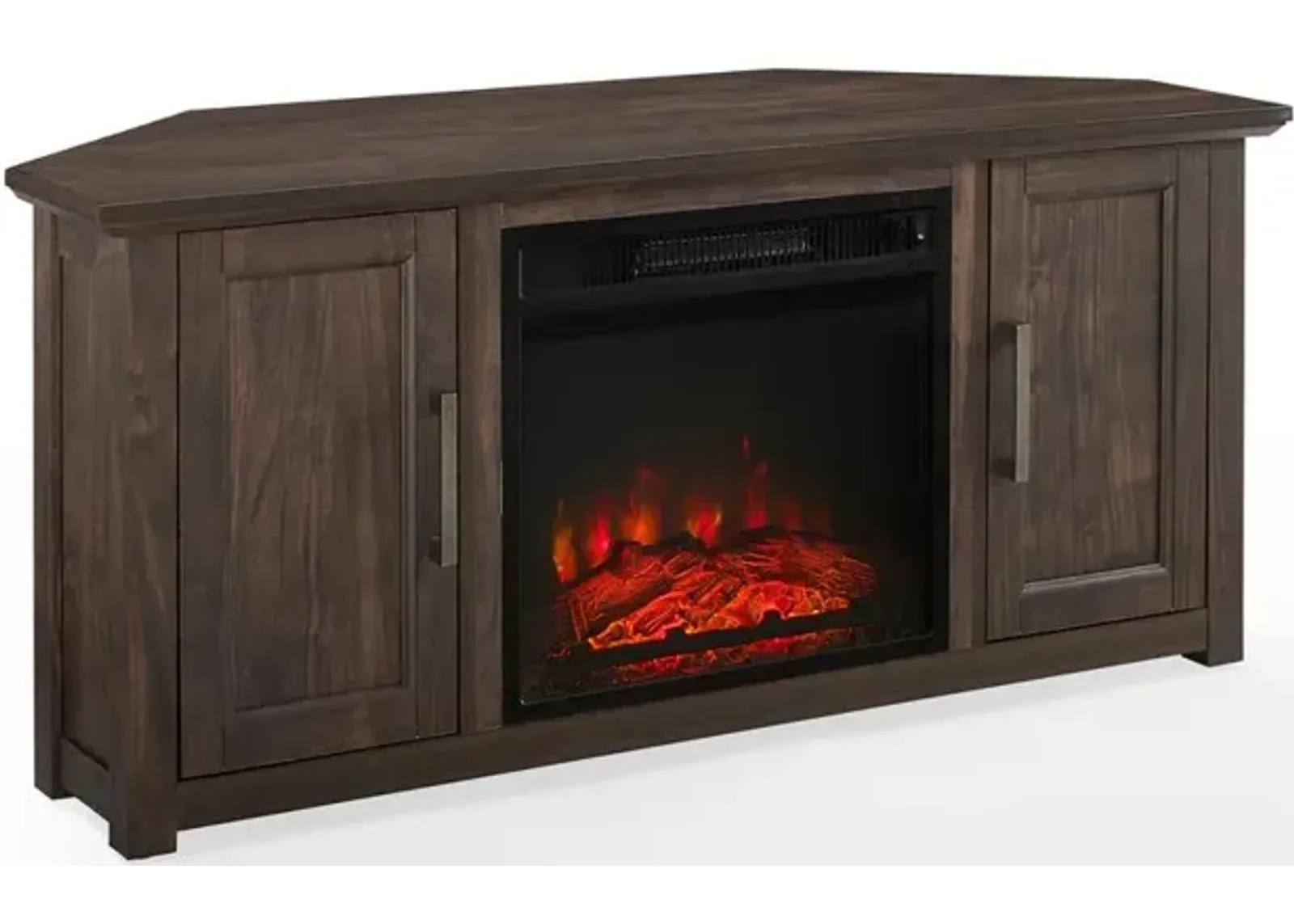 Camden 48" Corner Tv Stand W/Fireplace Dark Walnut