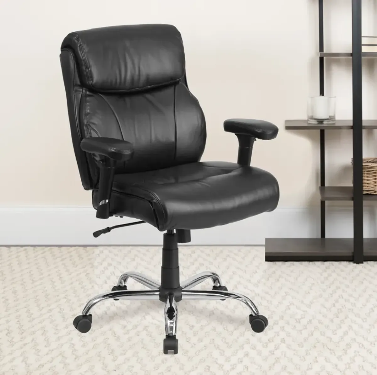 HERCULES Series Big & Tall 400 lb. Rated Fabric Ergonomic Task Office Chair with Line Stitching and Adjustable Arms