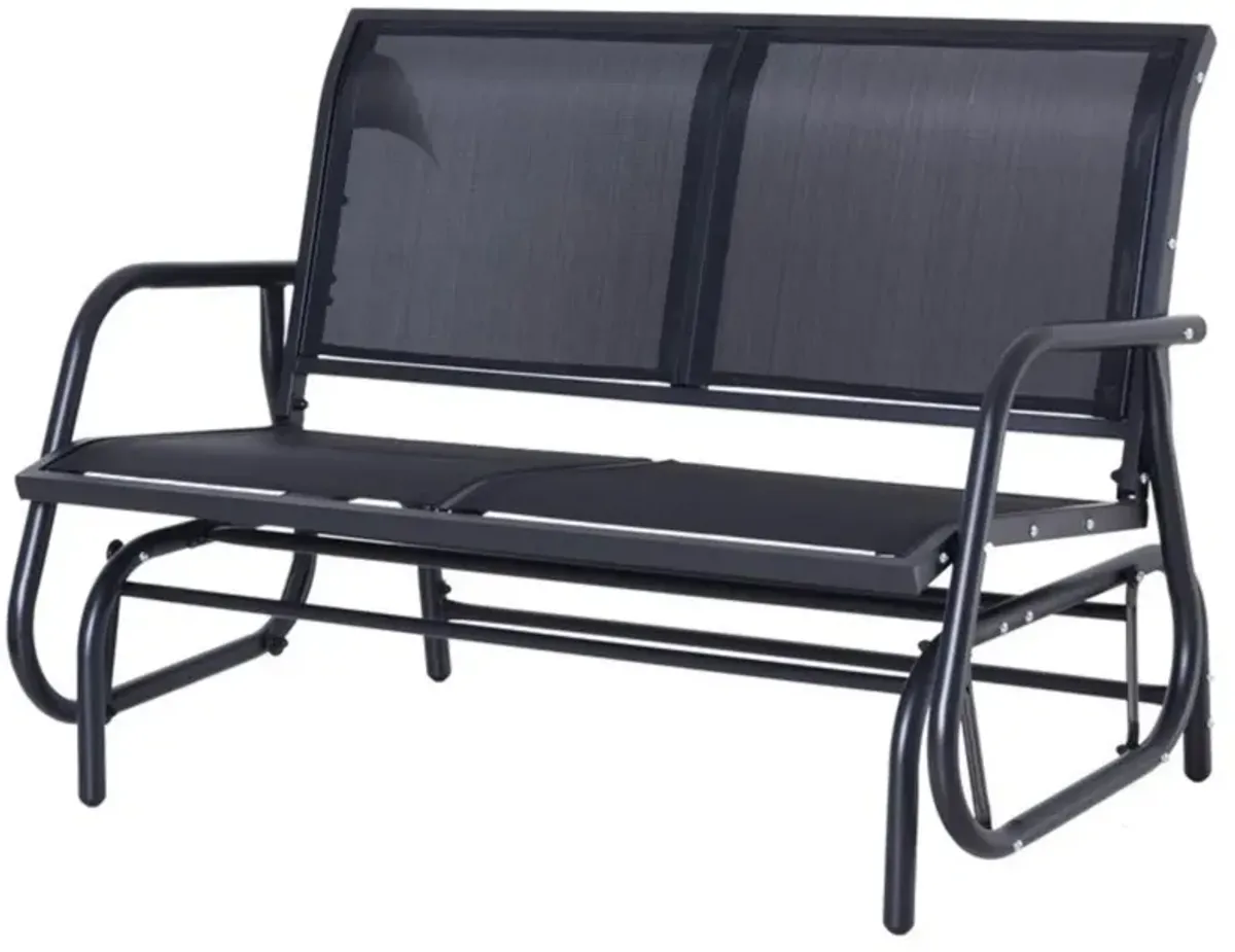 Hivvago 2 Seater Mesh Outdoor Patio Swing Glider Dark Gray