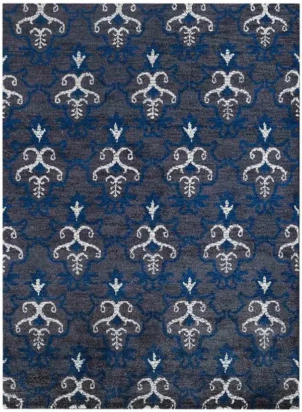 Rugsotic Carpets Hand Knotted Silk 6'x9' Area Rug Contemporary Gray White NS1219
