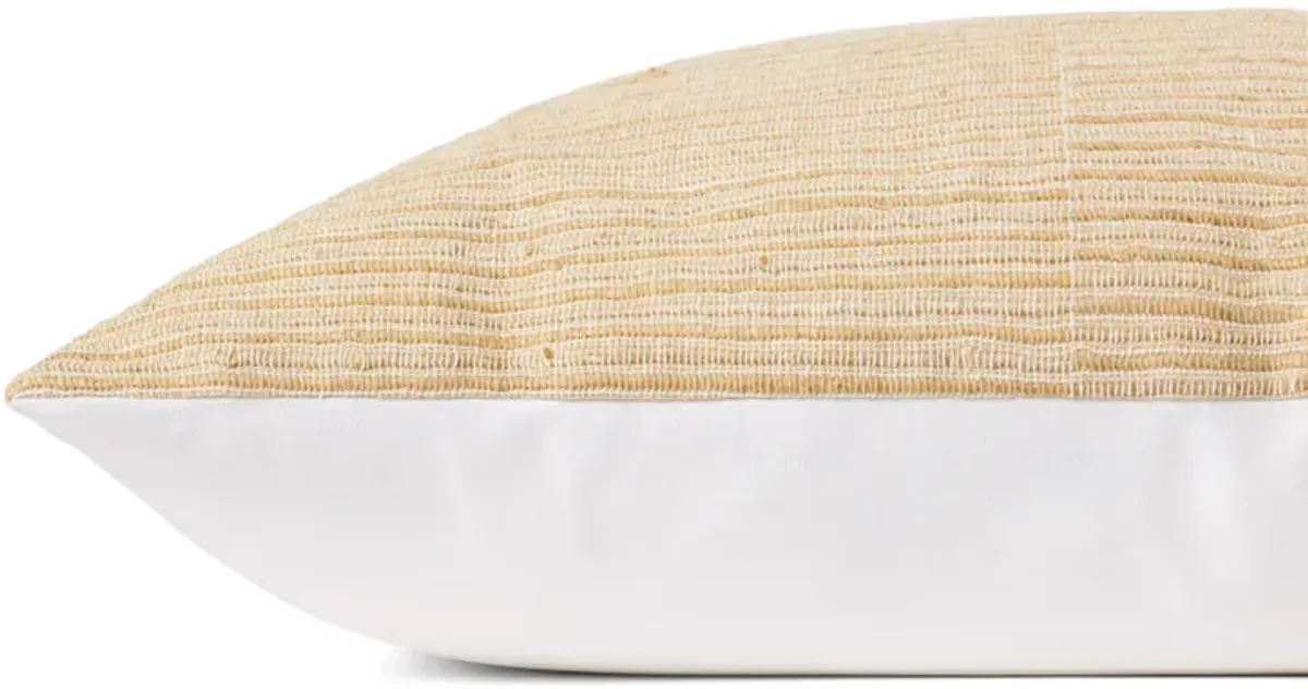 Annette PMH0046 Ivory/Natural 22''x22'' Down Pillow by Magnolia Home by Joanna Gaines x Loloi