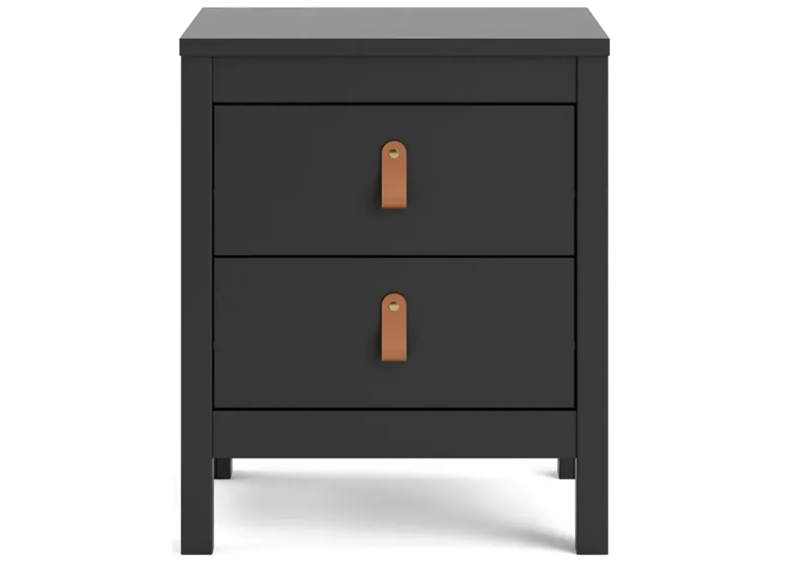 Tvilum Madrid 2 Drawer Nightstand, Black Matte