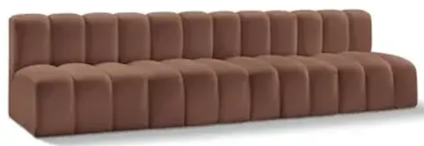 Meridian Furniture Arc Cognac Vegan Leather Modular Sofa