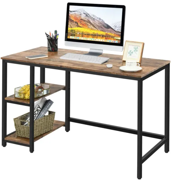 Costway 47'' Computer Desk Office Study Table Workstation Home w/ Adjustable Shelf Black