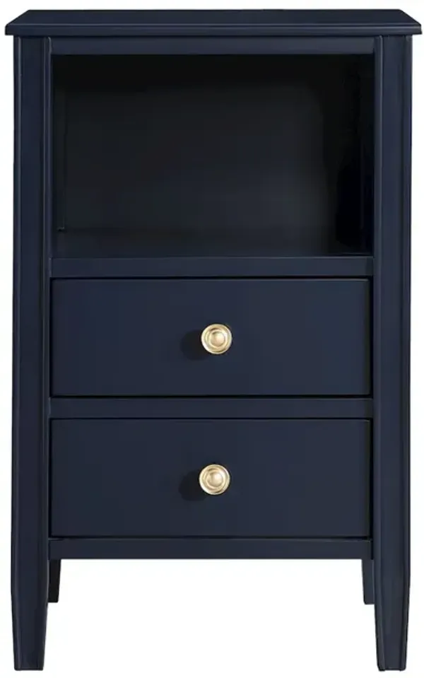 Winsley 2-drawer storage Nightstand - Midnight Blue