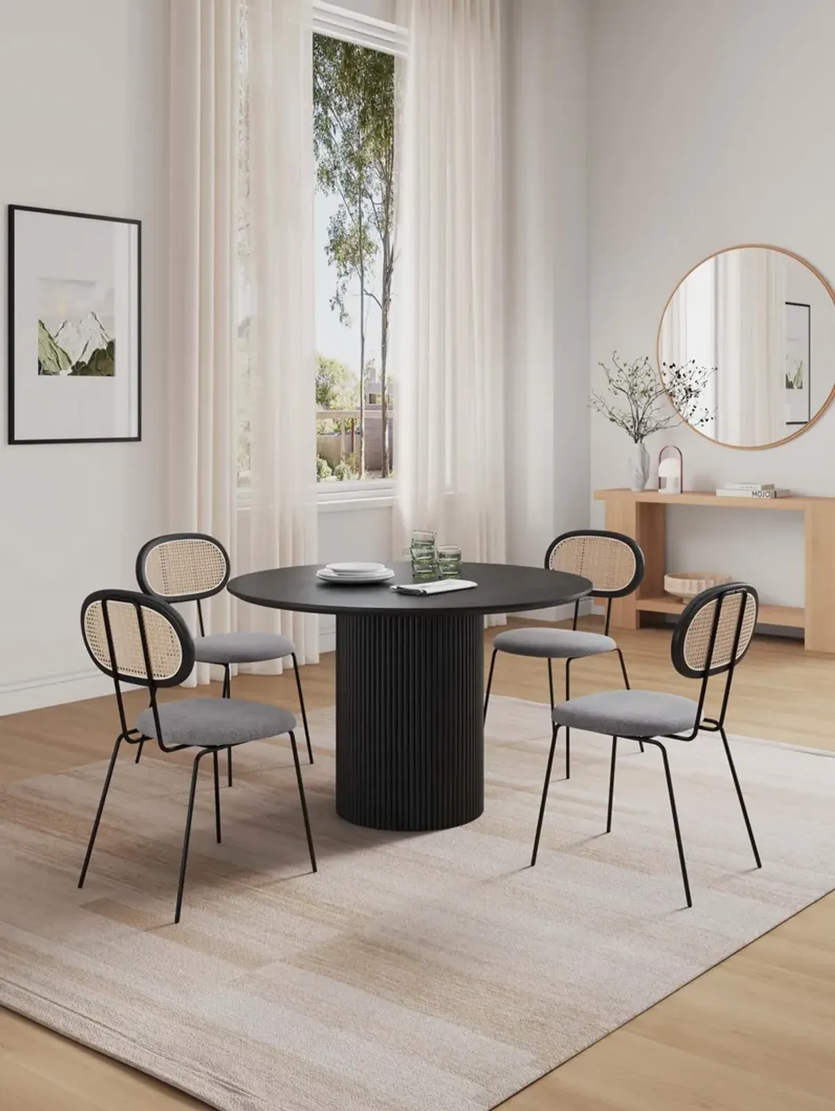Hathaway 5-Piece Dining Set in Black