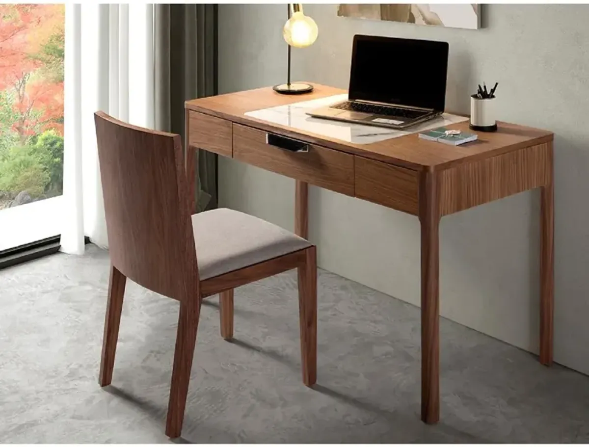 Wood Office Desk With Marble Top