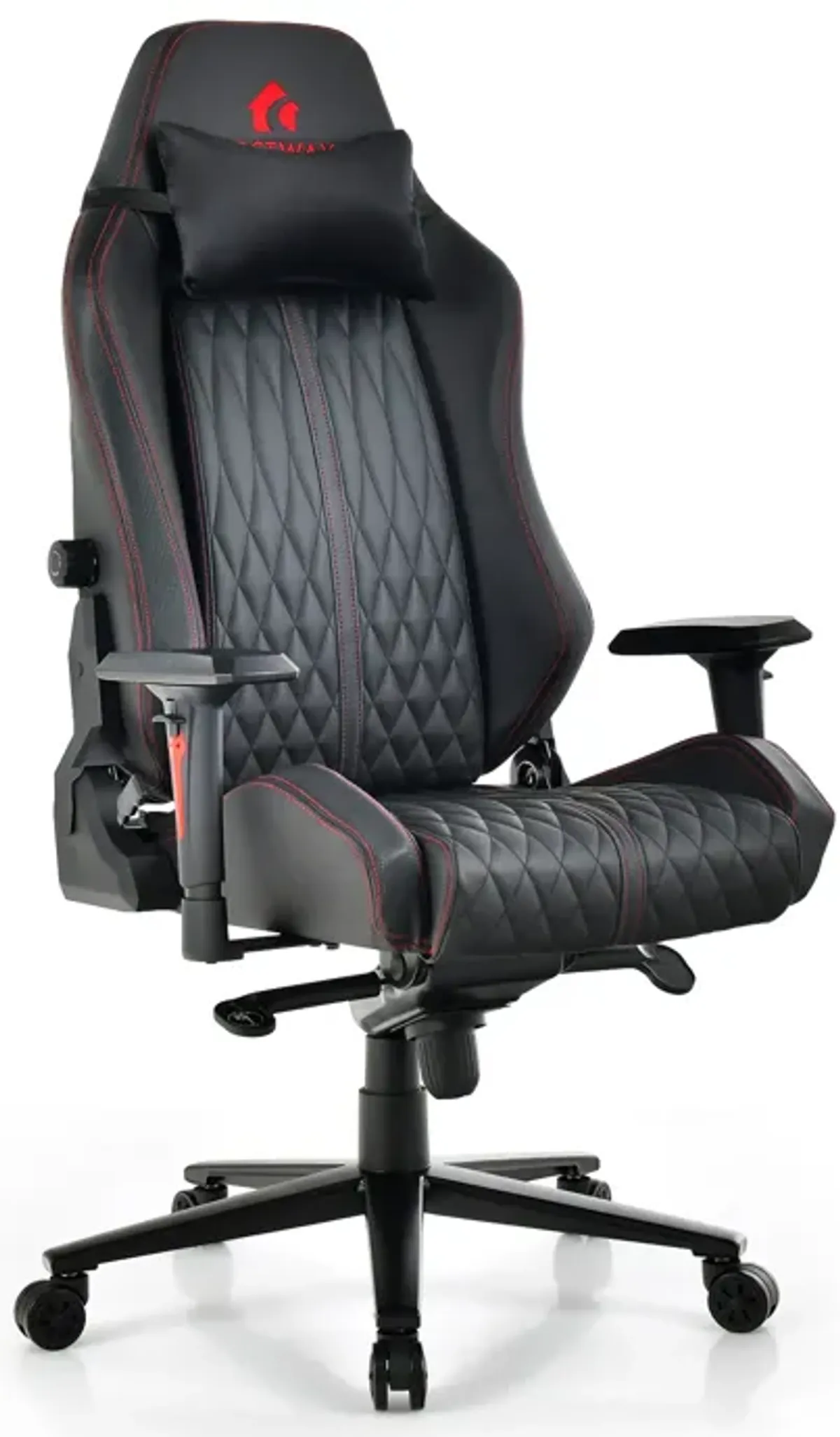 Adjustable Gaming Chair with Gas Lift 4D Armrest and Lumbar Support-Black