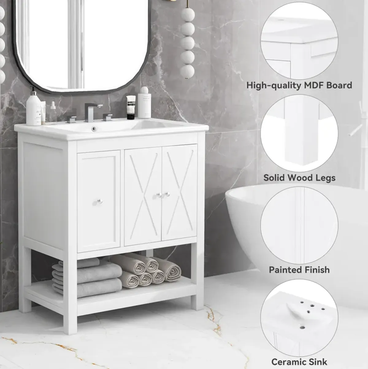 Merax  Bathroom Vanity Cabinet with Two Doors