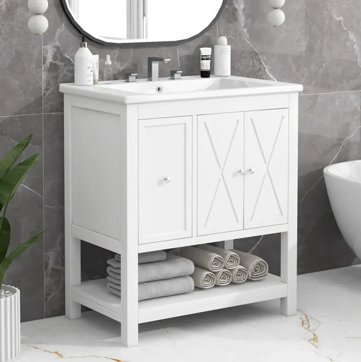 Merax  Bathroom Vanity Cabinet with Two Doors