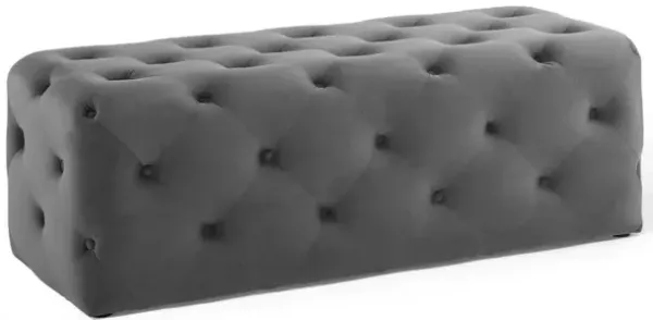 Modway Amour Tufted Performance Velvet Upholstered Entryway Gray, 48" Bench