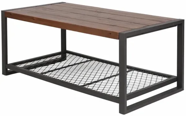 Console Coffee Table With A Natural Reclaimed Wood Finish, For Living Room