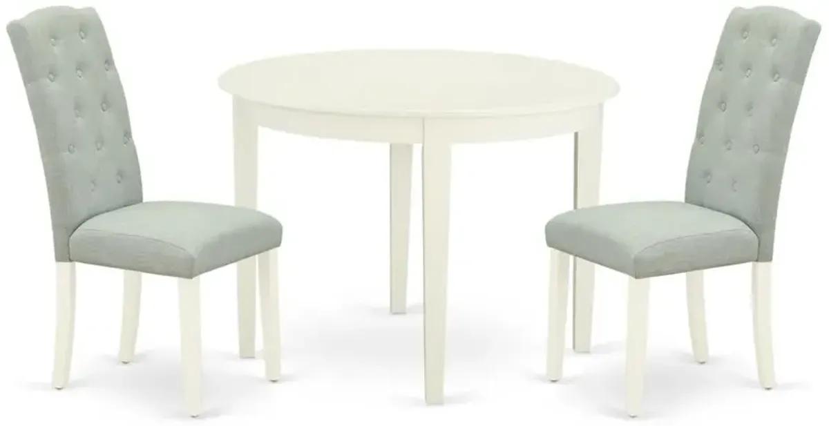 Dining Room Set Linen White, BOCE3-WHI-15