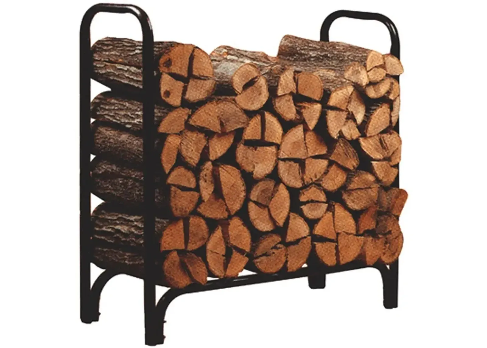 Hivvago Black Powder Coated Steel Firewood Log Rack - 4ft