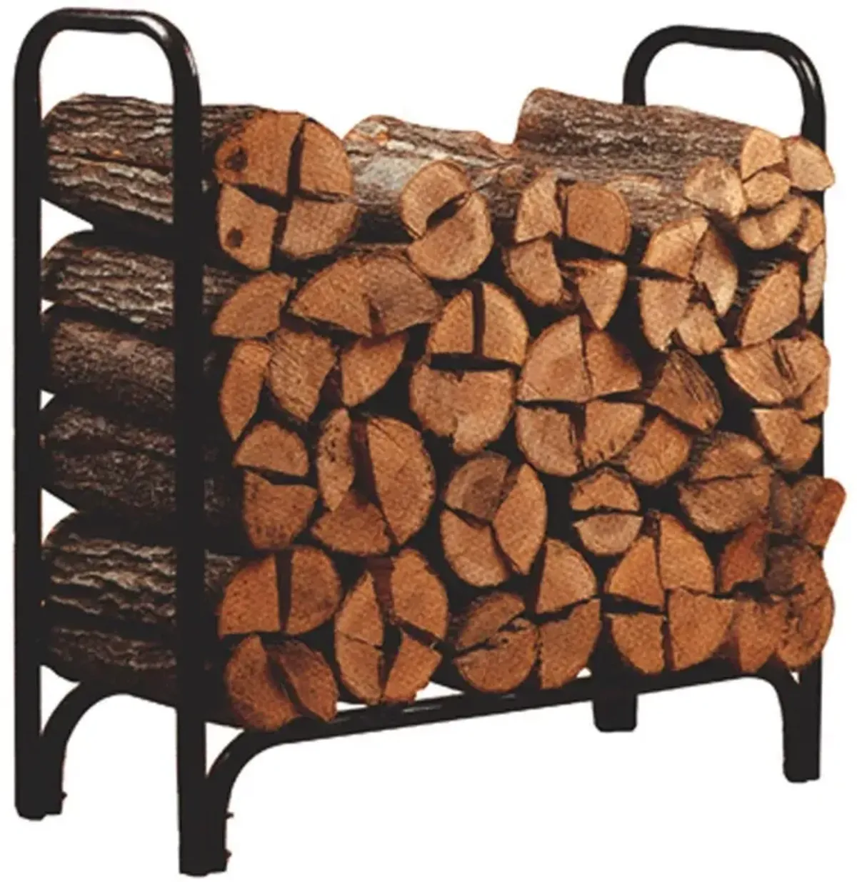 Hivvago Black Powder Coated Steel Firewood Log Rack - 4ft