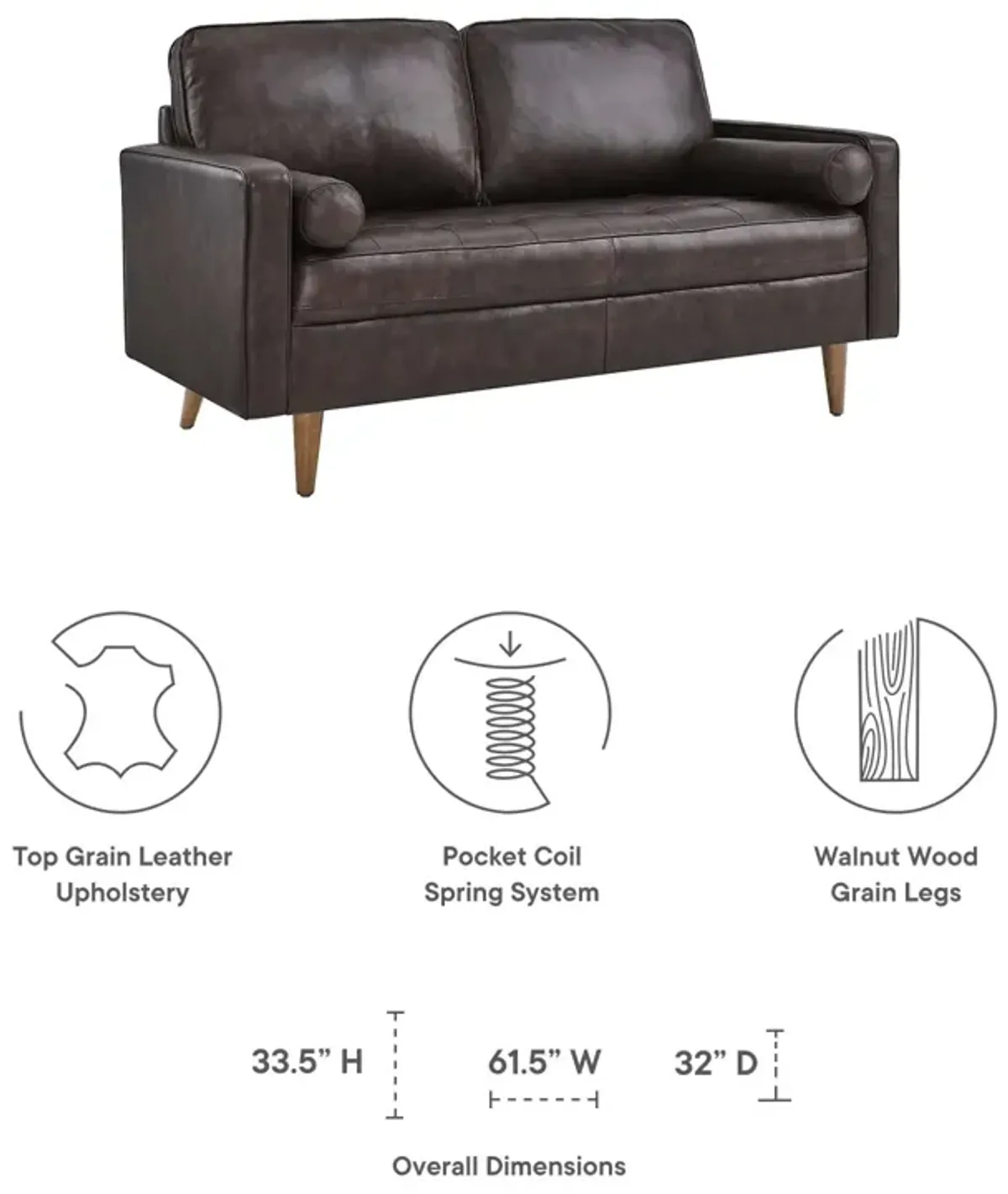 Valour Leather Loveseat