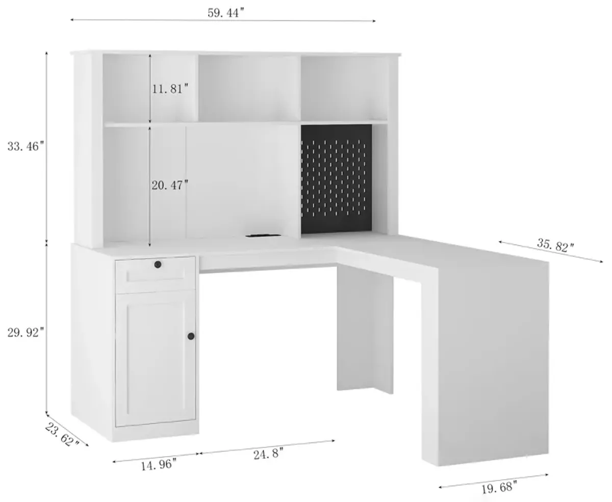 2-in-1 Space-Saving L-Shaped Corner Desk with Ample Storage