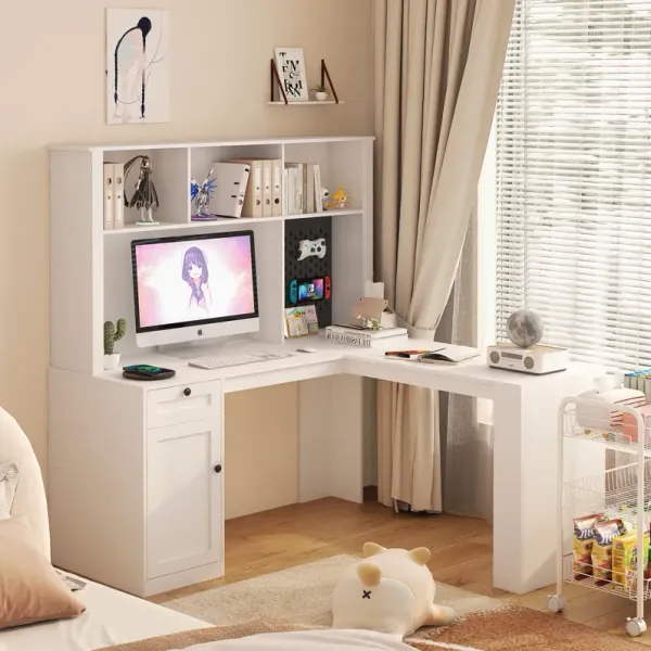 Streamdale 2-in-1 Space-Saving L-Shaped Corner Desk with Ample Storage