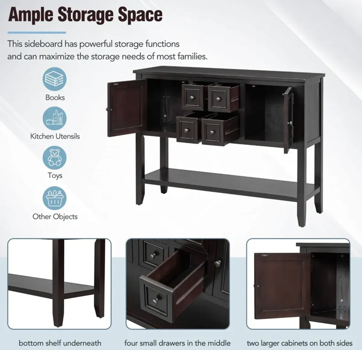 Merax Cambridge Series Ample Storage Vintage Console Table