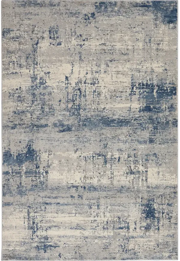 Rustic Textures RUS10 Ivory/Blue 6' x 9' Rug