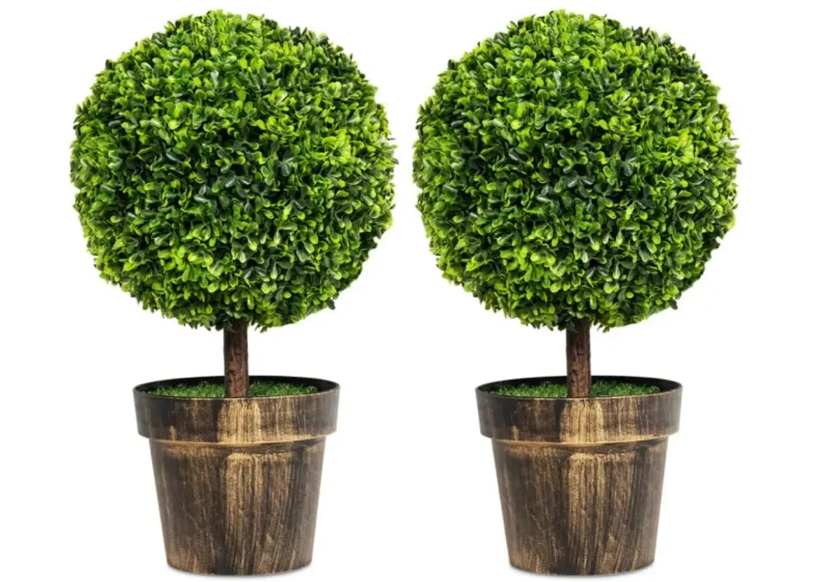 Hivvago Artificial Ball Tree set of 2 with Natural Look and Water Resistance