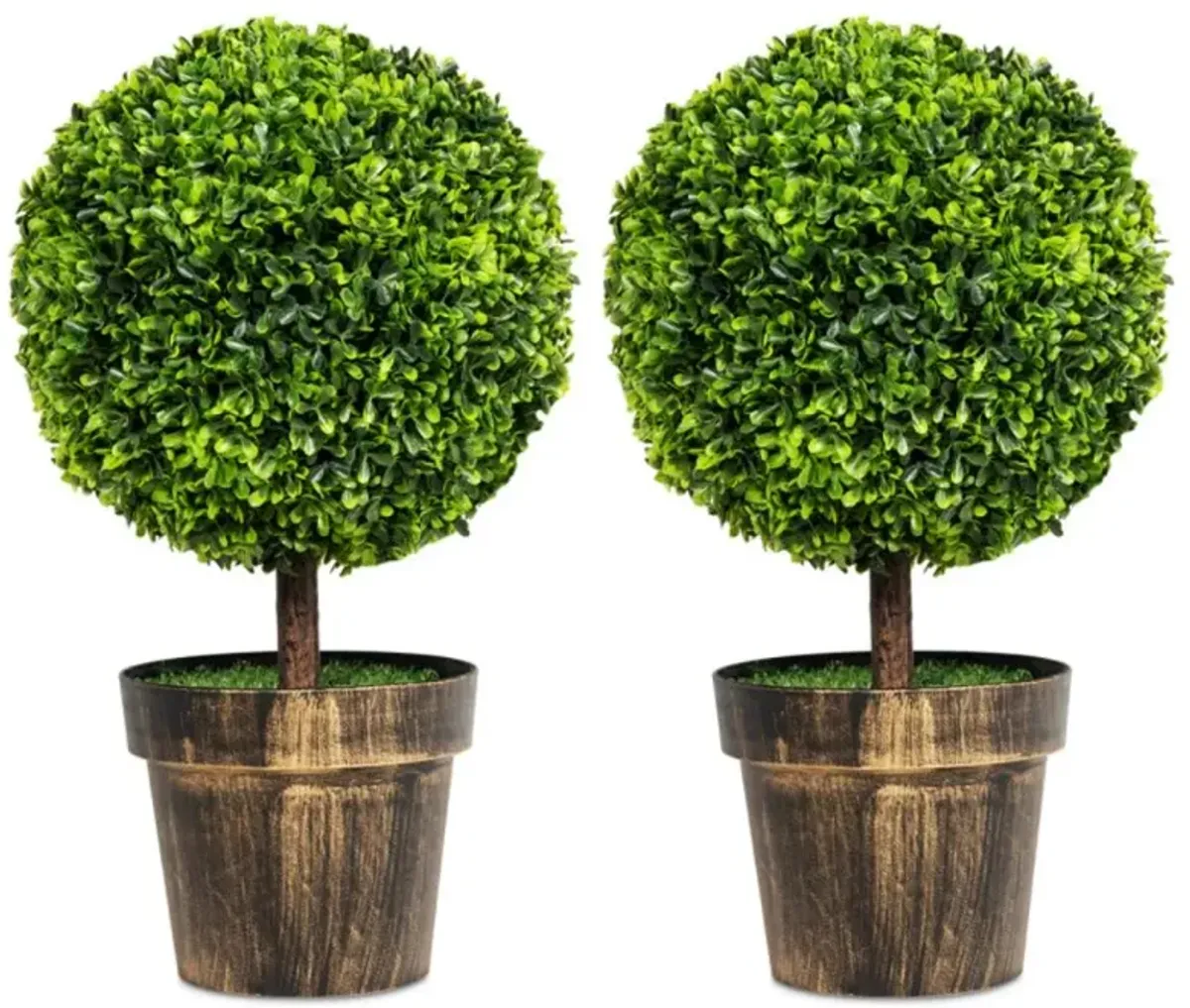 Hivvago Artificial Ball Tree set of 2 with Natural Look and Water Resistance