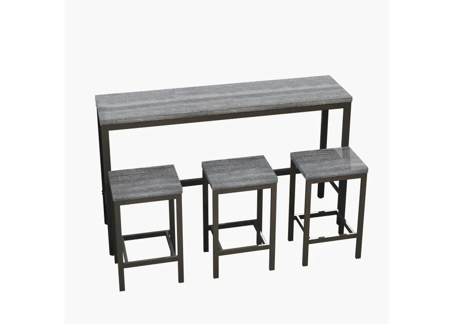 Merax Bar Dining Table with 3 Stools Dining Set