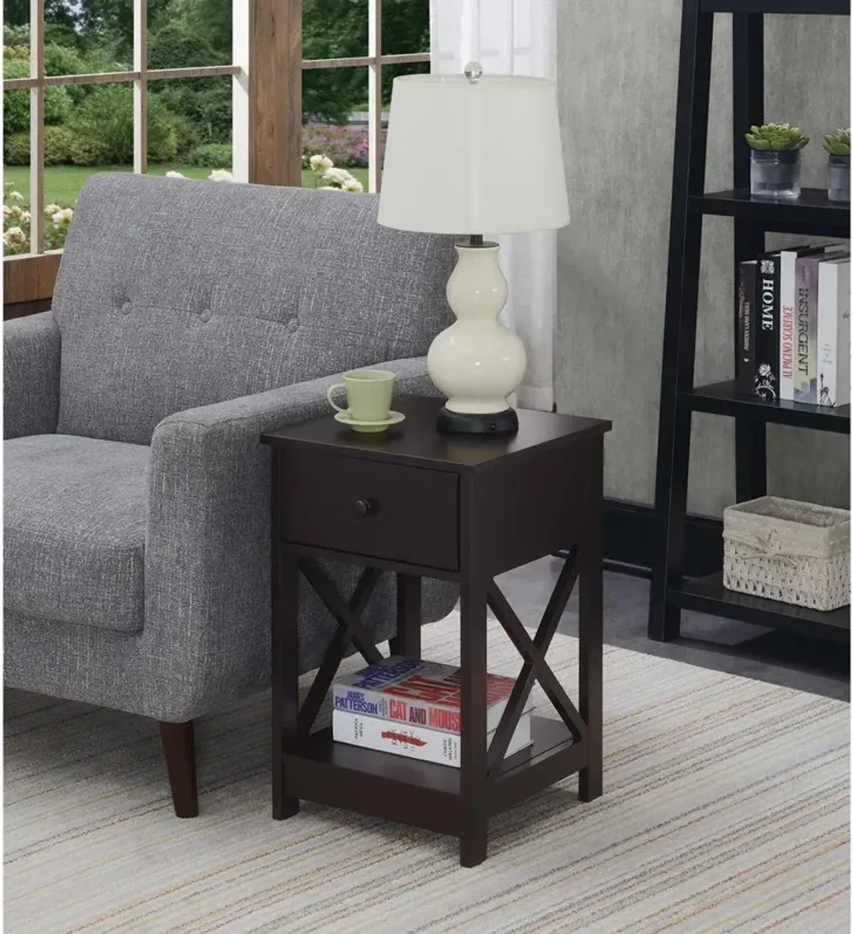 Convenience Concepts Oxford 1 Drawer End Table Espresso