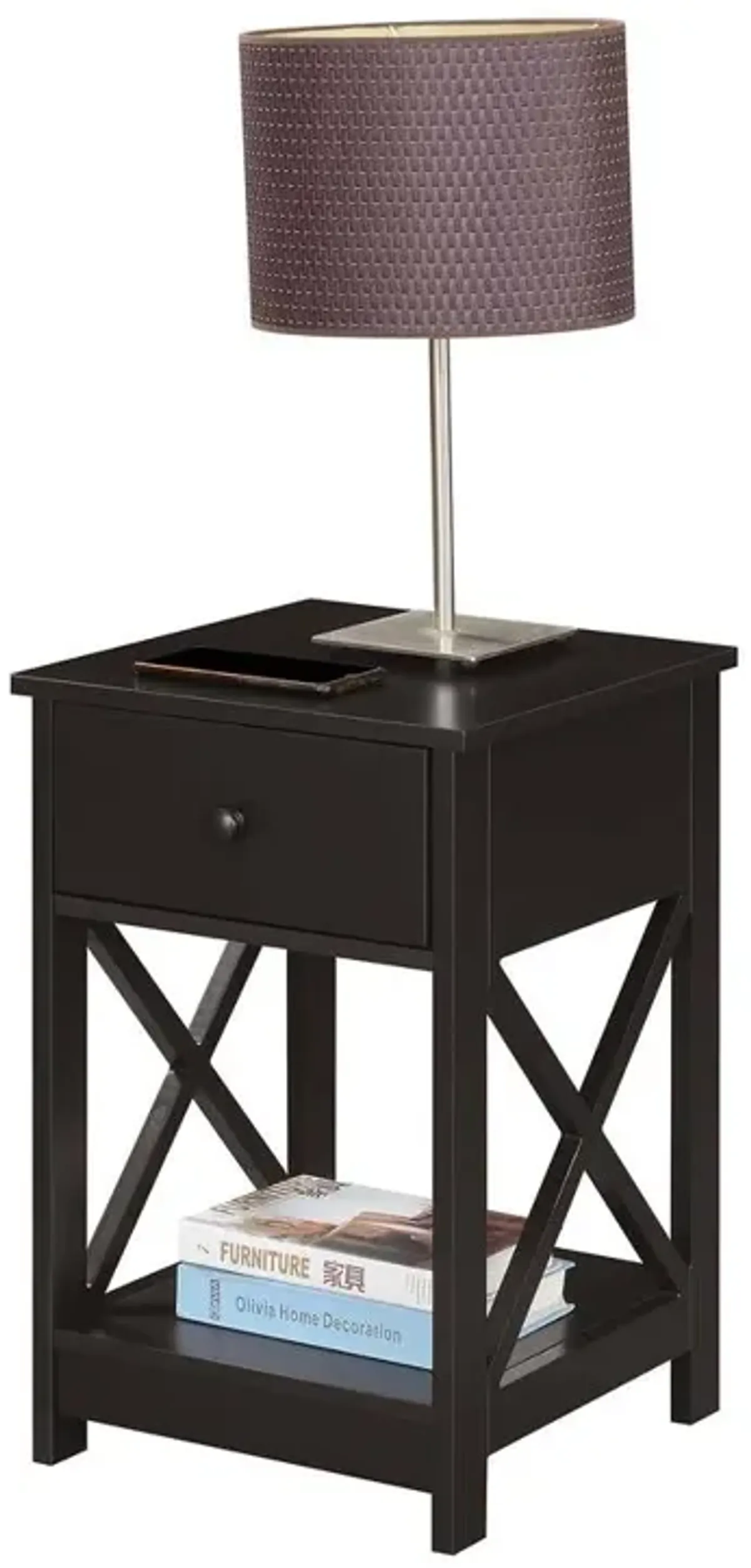 Convenience Concepts Oxford 1 Drawer End Table Espresso