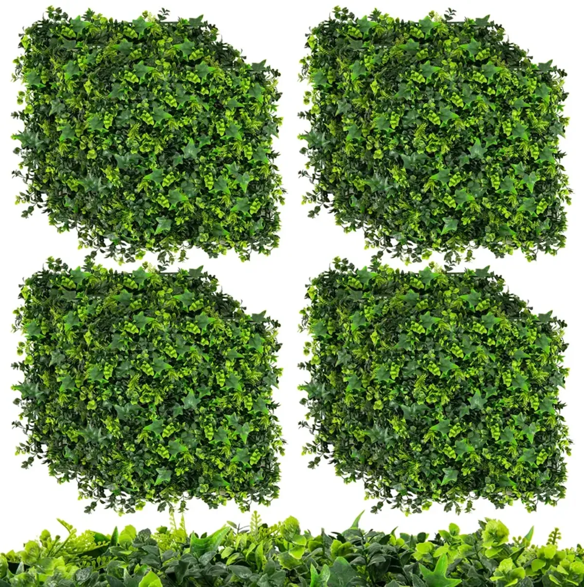 12 Pieces 20 x 20 Inch Artificial Greenery Foliage Panels with Insertable Branches