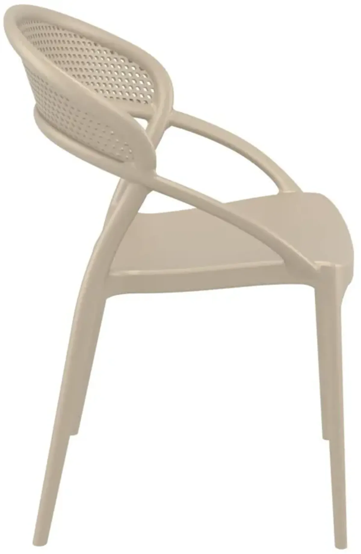 32.25" White Mesh Outdoor Patio Round Dining Chair