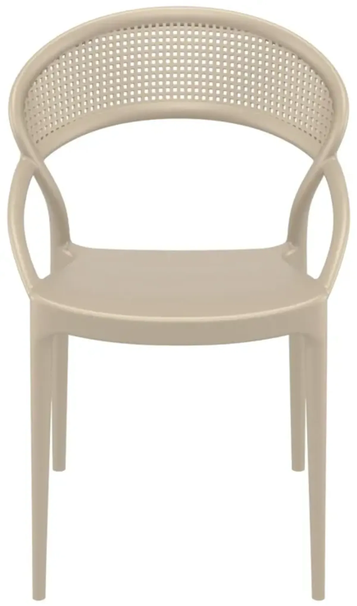 32.25" White Mesh Outdoor Patio Round Dining Chair