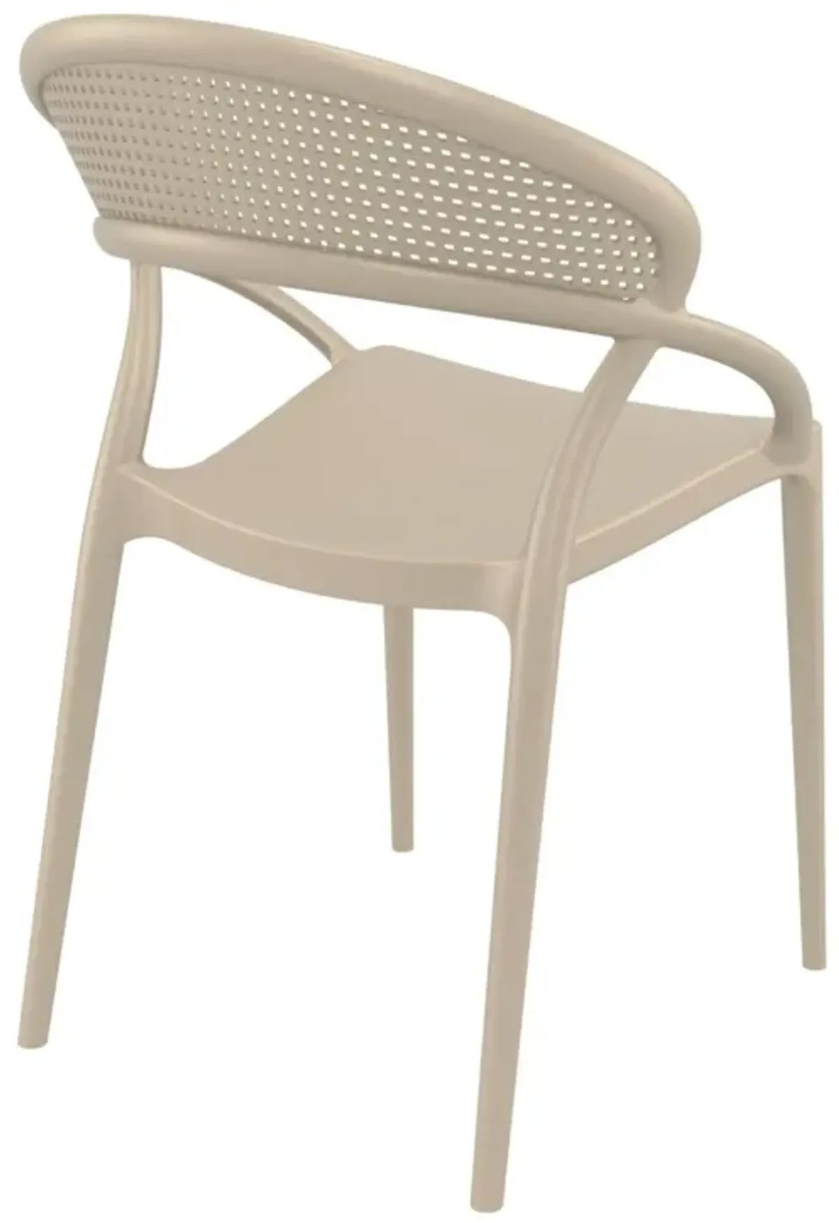 32.25" White Mesh Outdoor Patio Round Dining Chair