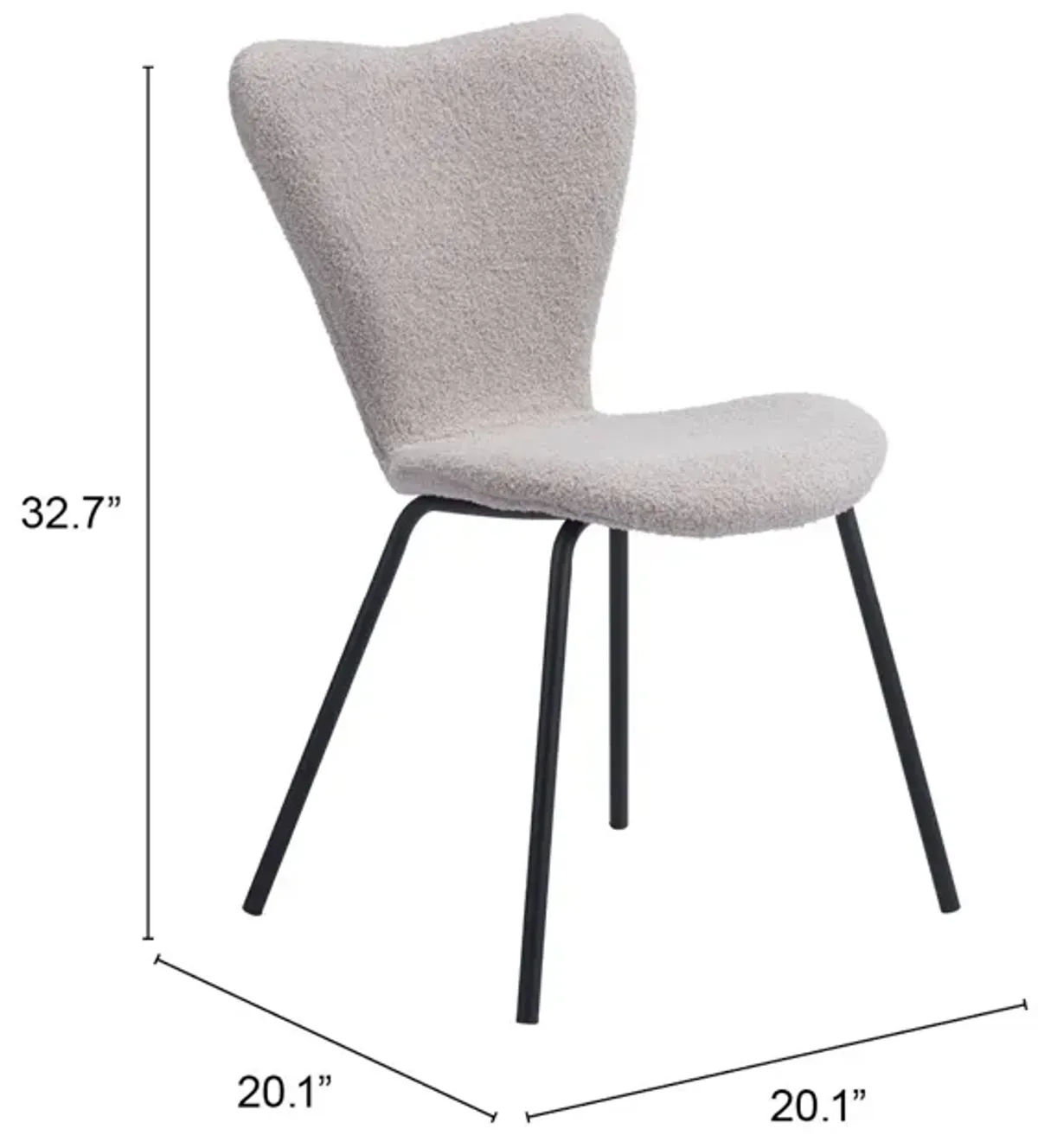 Thibideaux Dining Chair (Set of 2) Light Gray