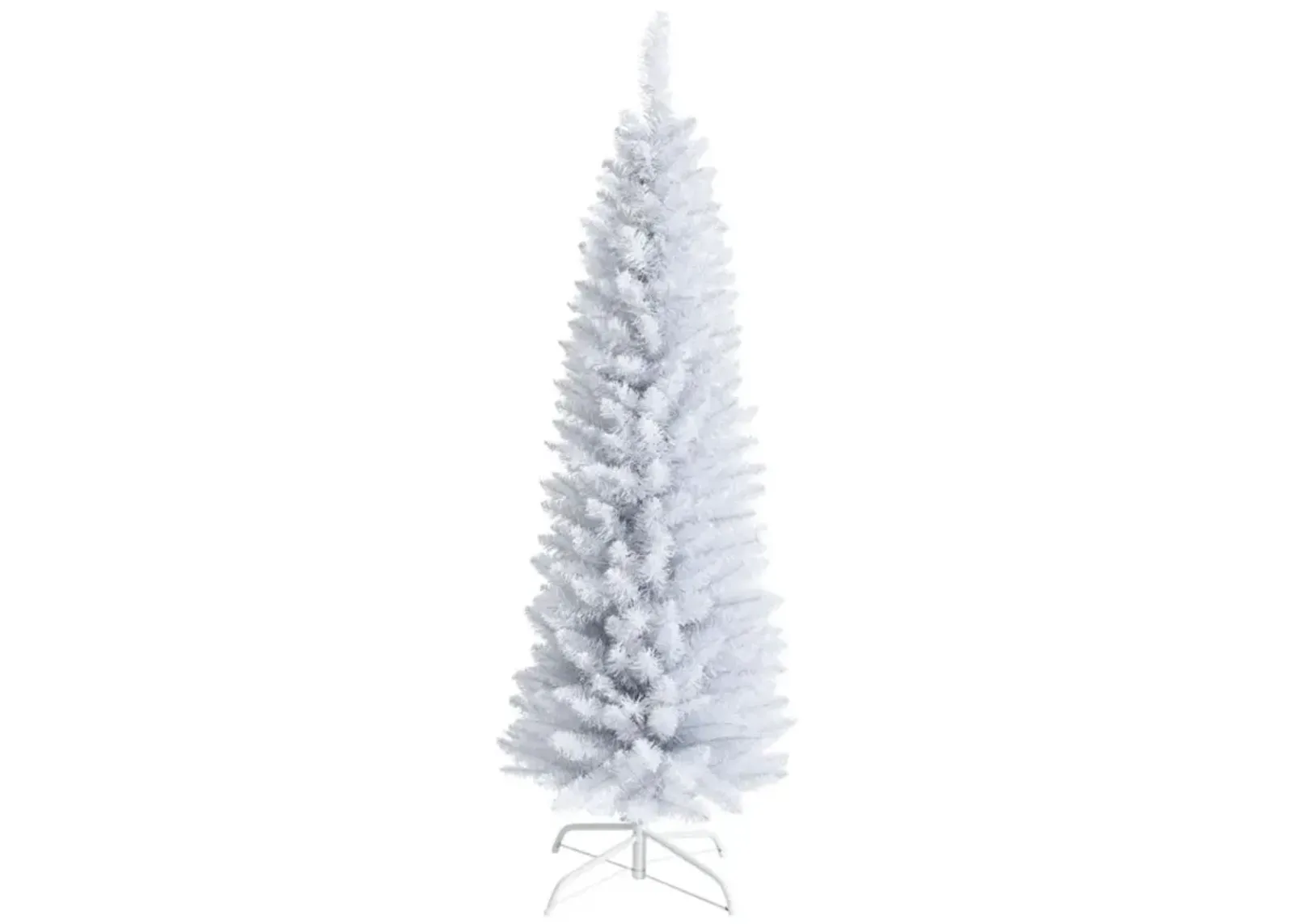 Hivvago 5/6/7 Feet Artificial Christmas Pencil Tree with Folding Metal Stand