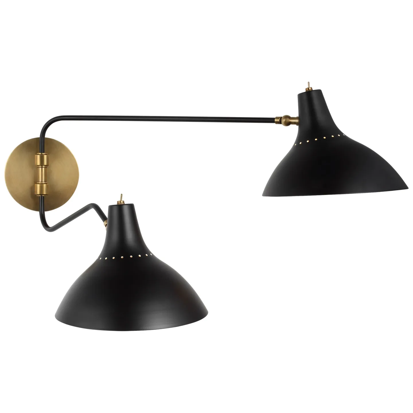 Charlton Medium Double Wall Light in Black