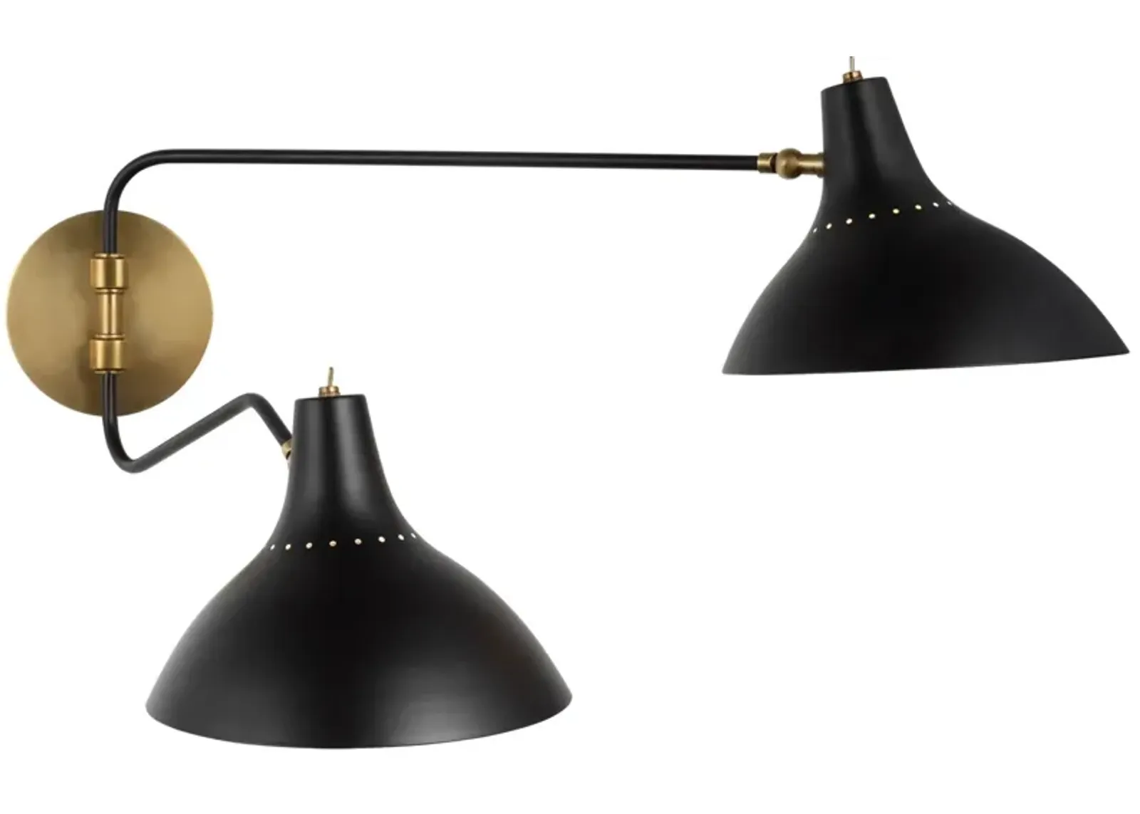 Charlton Medium Double Wall Light in Black