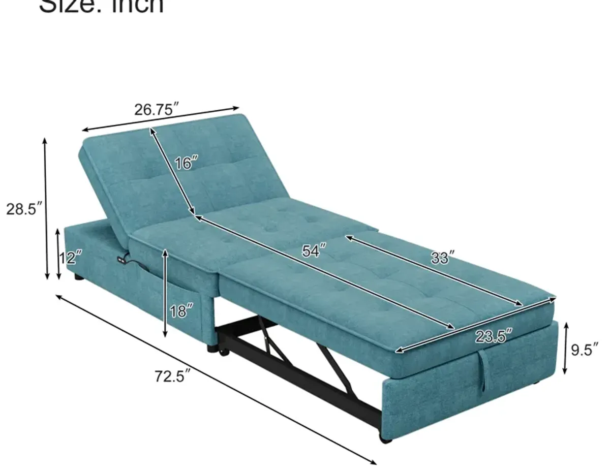 Merax Folding Ottoman Bed  Sofa Bed  with USB