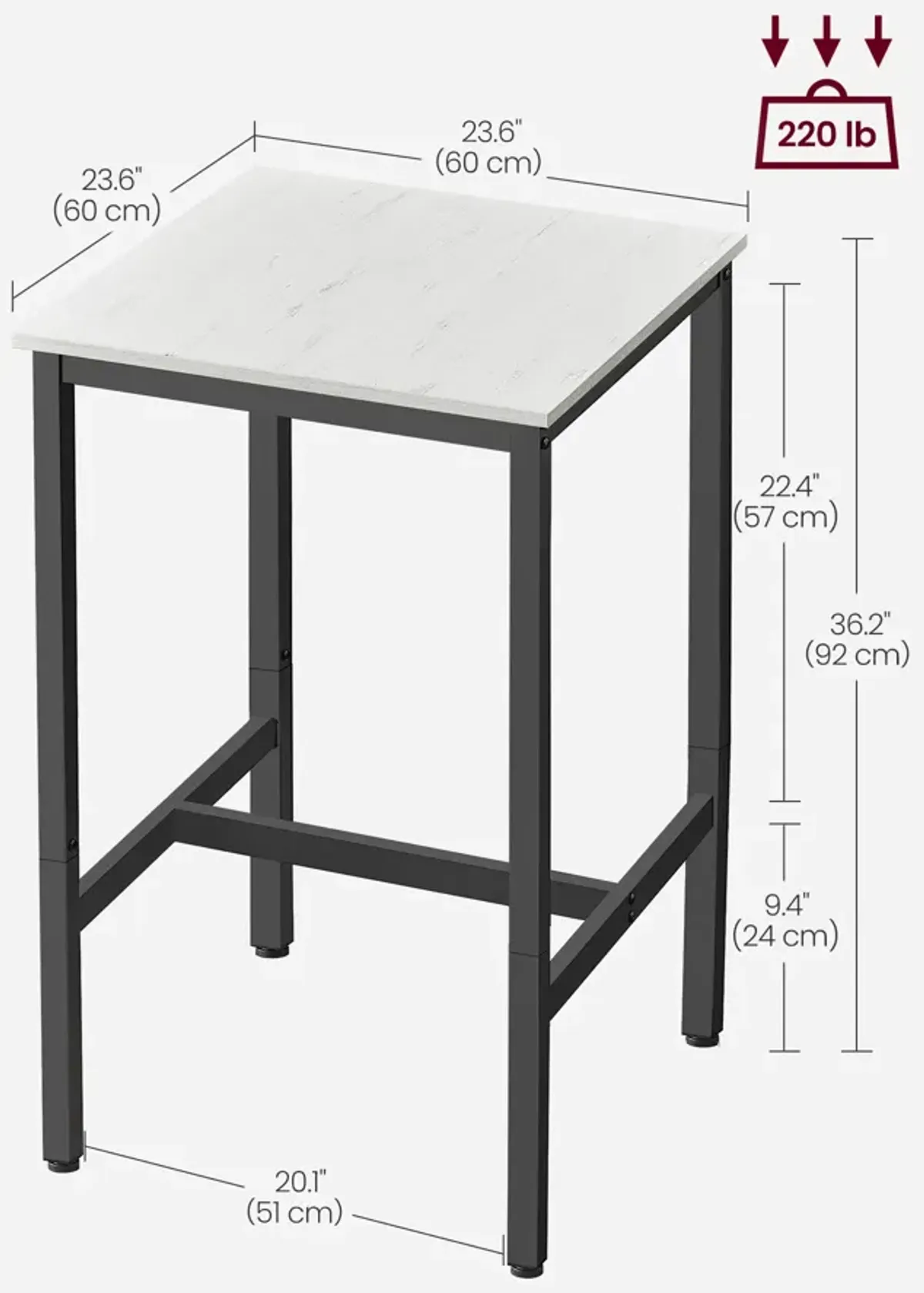 Modern High Top Bar Table with Sleek Design and Durable Finish