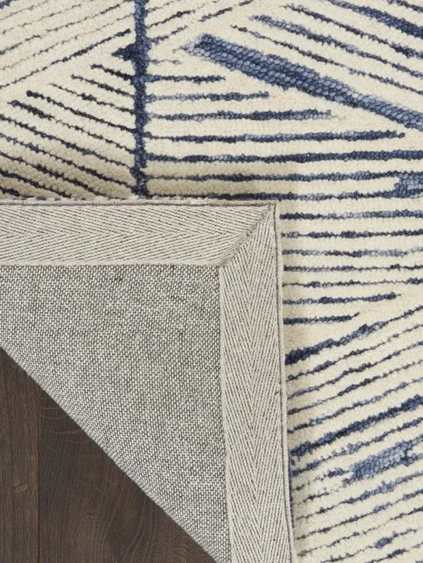 Colorado CLR01 White/Blue 3'9" x 5'9" Rug