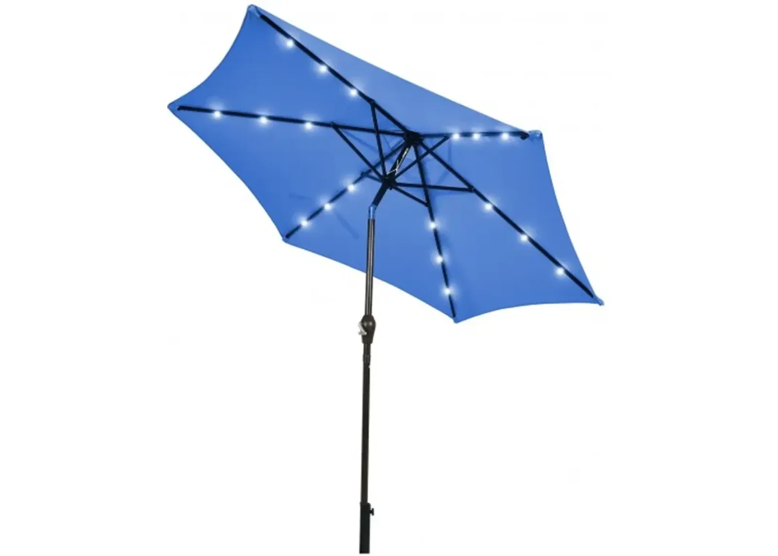 9FT Steel Patio Solar Umbrella LED Patio Market