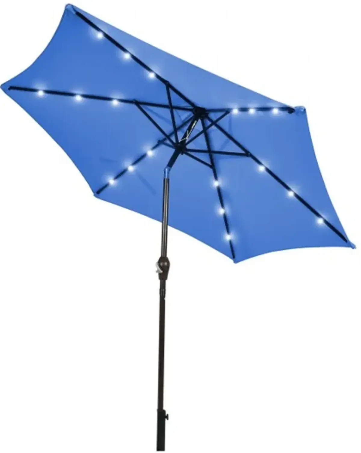 9FT Steel Patio Solar Umbrella LED Patio Market