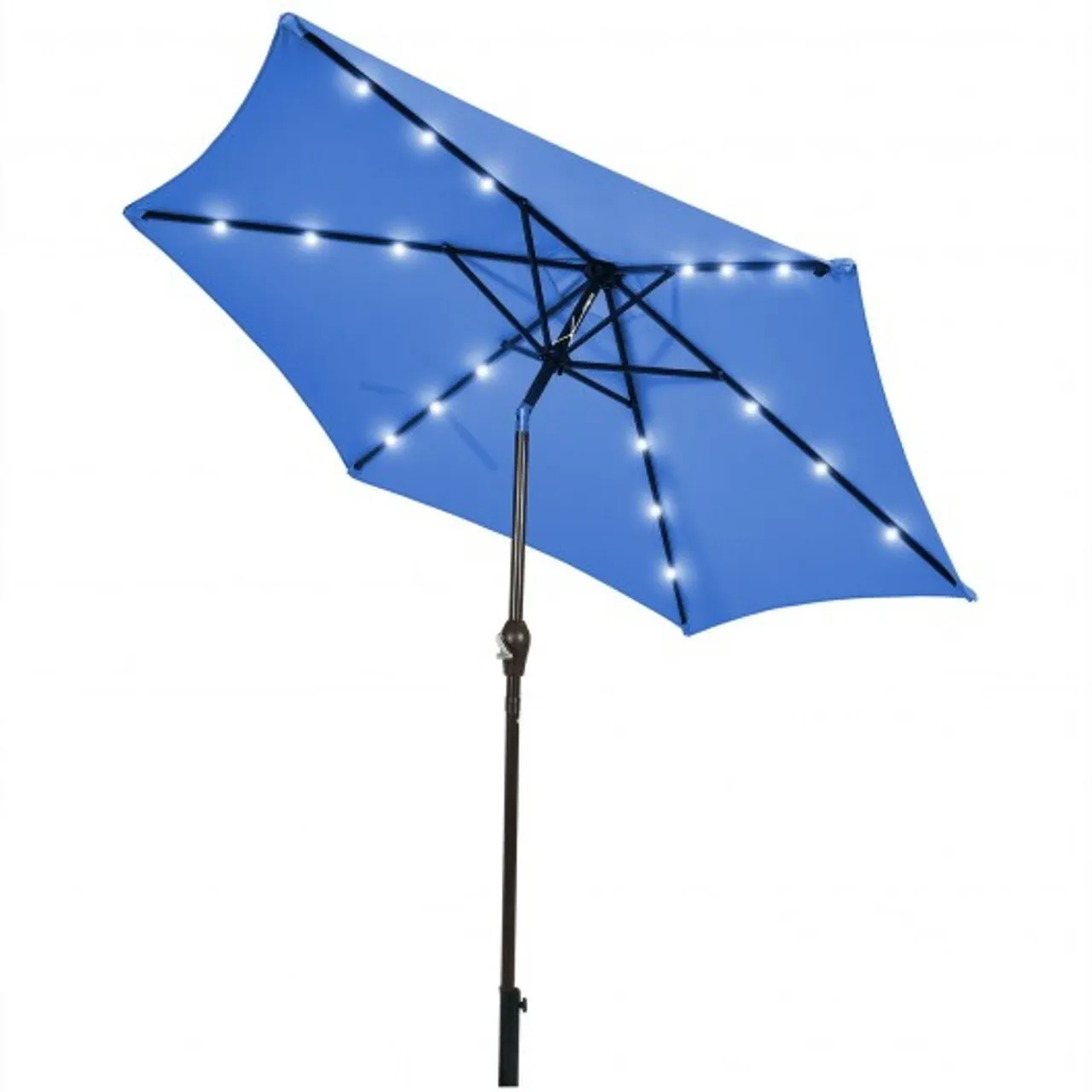 9FT Steel Patio Solar Umbrella LED Patio Market