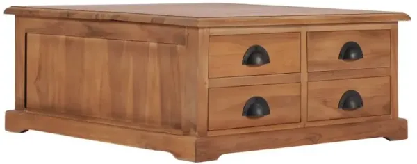 Coffee Table Natural Teak Solid Teak Wood Standard Coffee Table