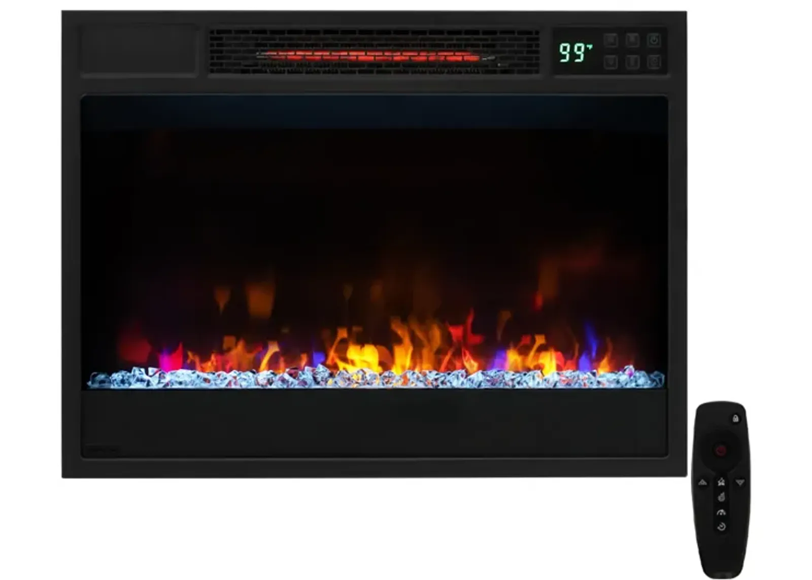 23 Inch 1500W Recessed Electric Fireplace Insert with Remote Control-Black