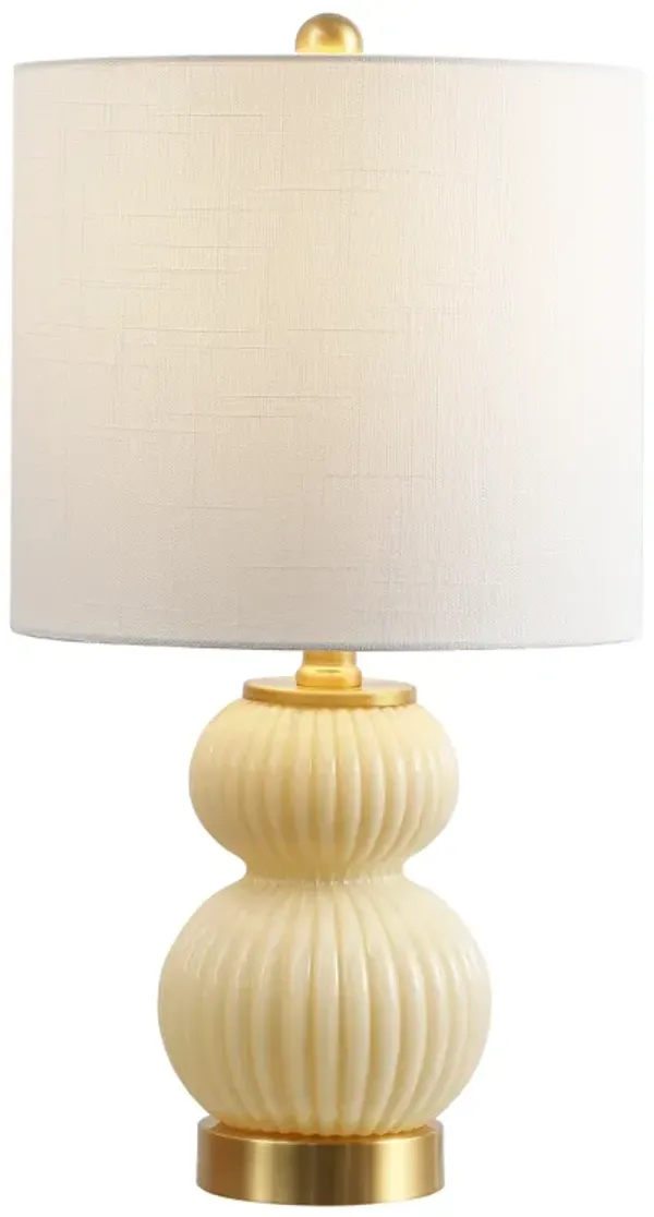 Daphne 20" Contemporary Transitional Metal/Glass Ribbed Gourd LED Table Lamp